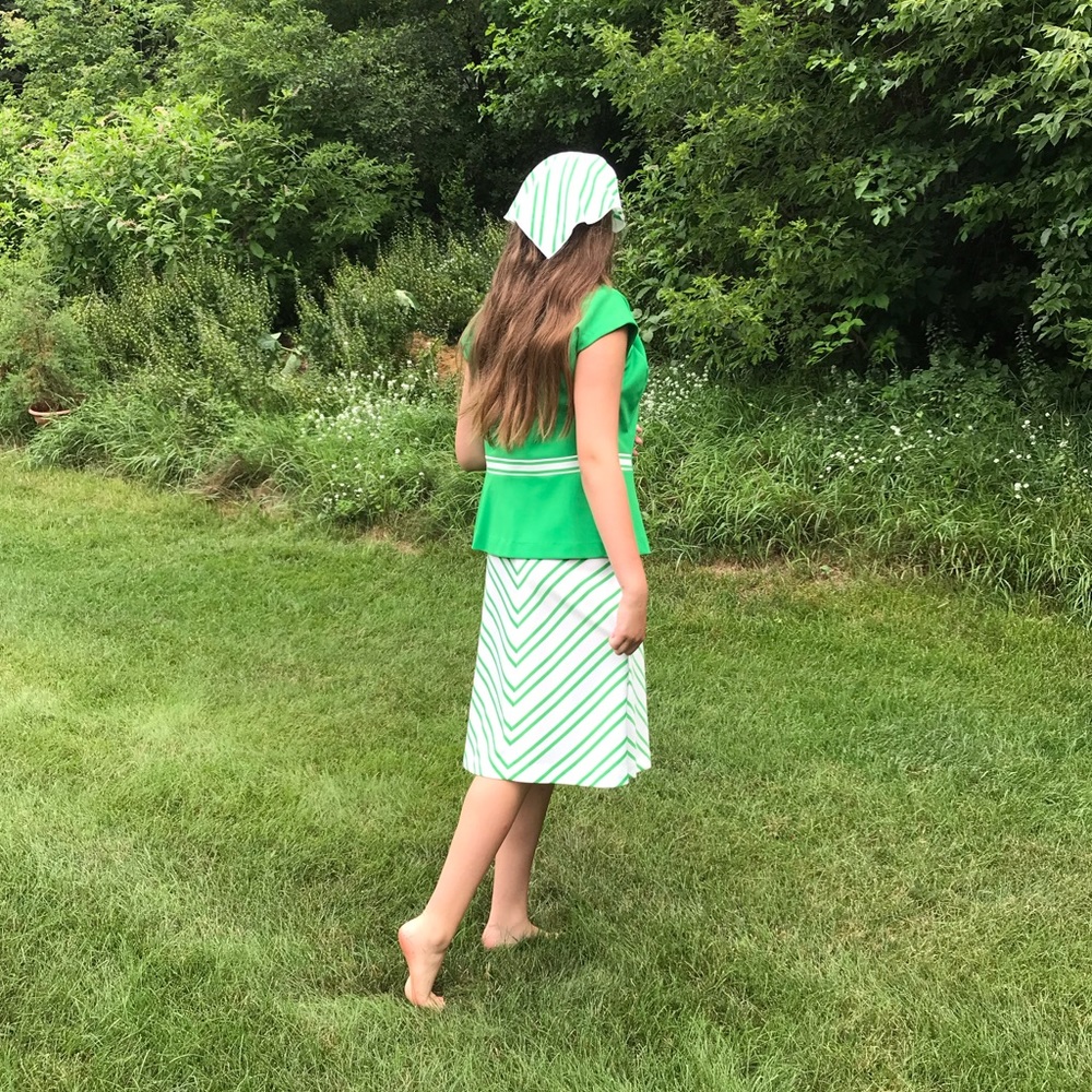 Melissa Lane Vintage Two Piece Dress & accessories